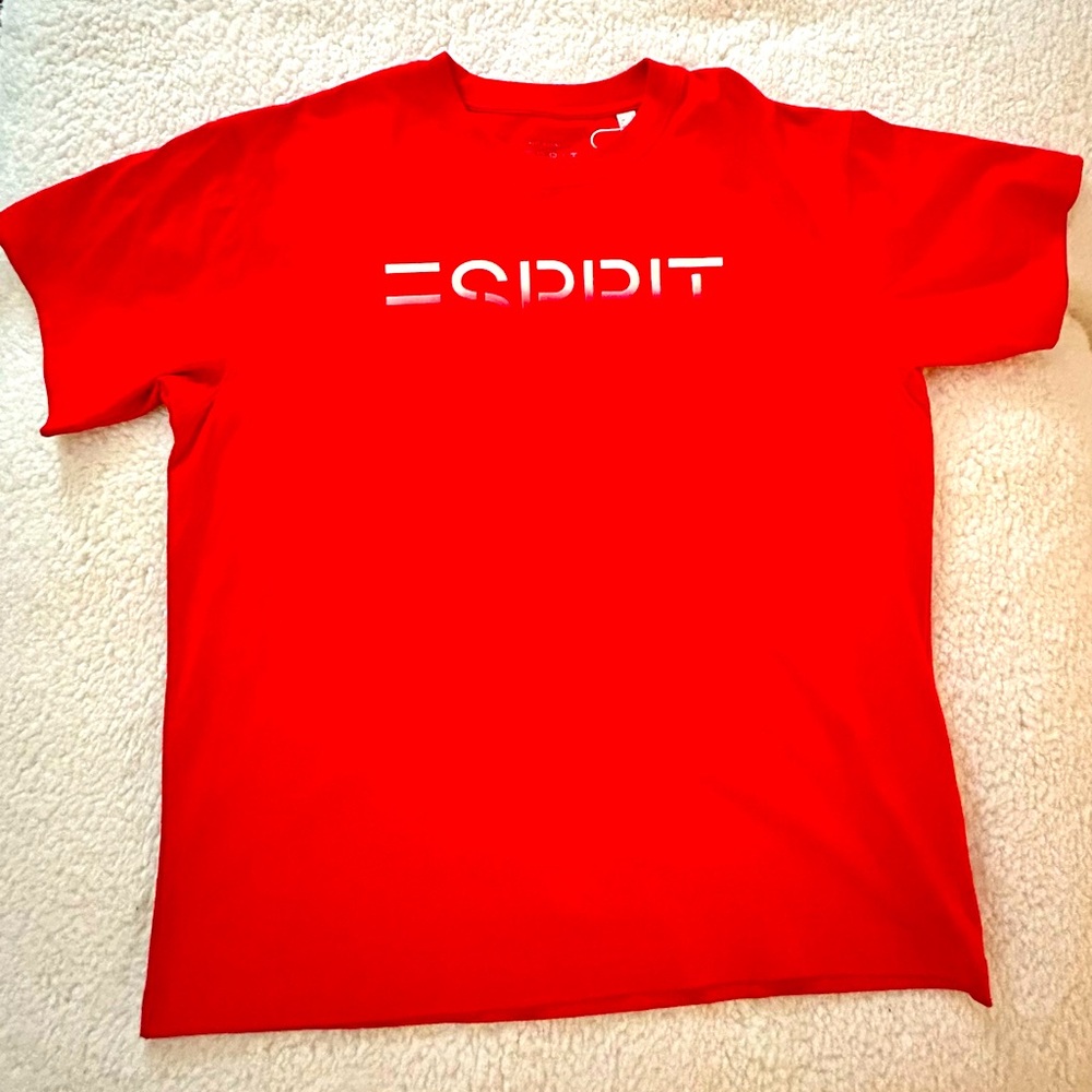 ESPRIT Red Short Sleeve Cotton Tee